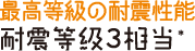 最高等級の耐震性能 耐震等級3相当